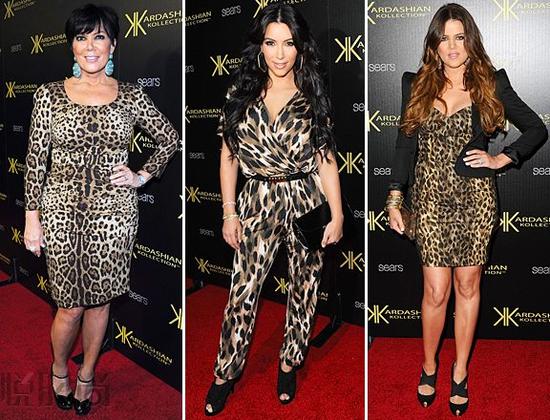 “吓跑金钱豹”系列发布会：母亲Kris Jenner、Kim Kardashian 及妹妹Kloe Kardashian