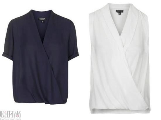 Topshop 无袖裹身式上衣 $40-68