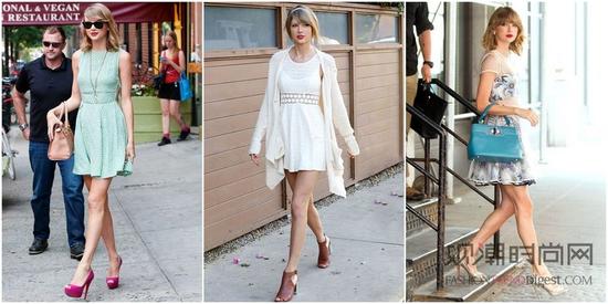 深爱复古风格溜冰裙的Taylor Swift