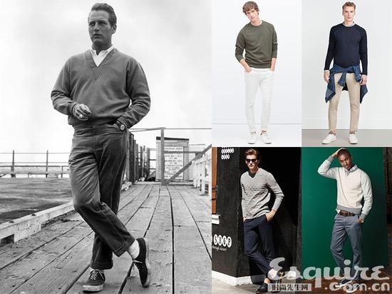 Paul Newman——衬衫×毛衣×卡其裤