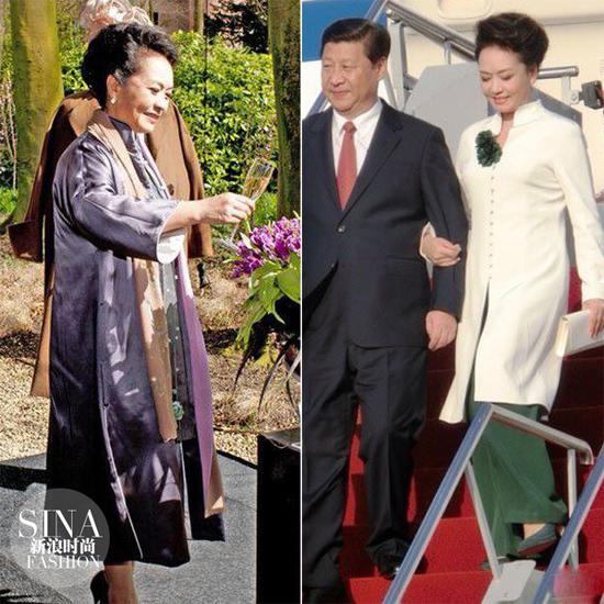 彭丽媛穿旗袍出席外交活动，展现东方美
