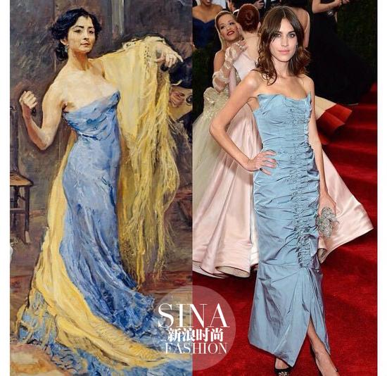 钟小姐礼服与名画撞衫