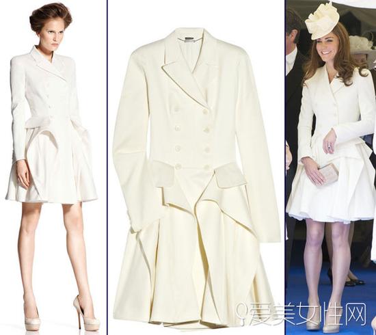 凯特王妃穿白色裙装亮相